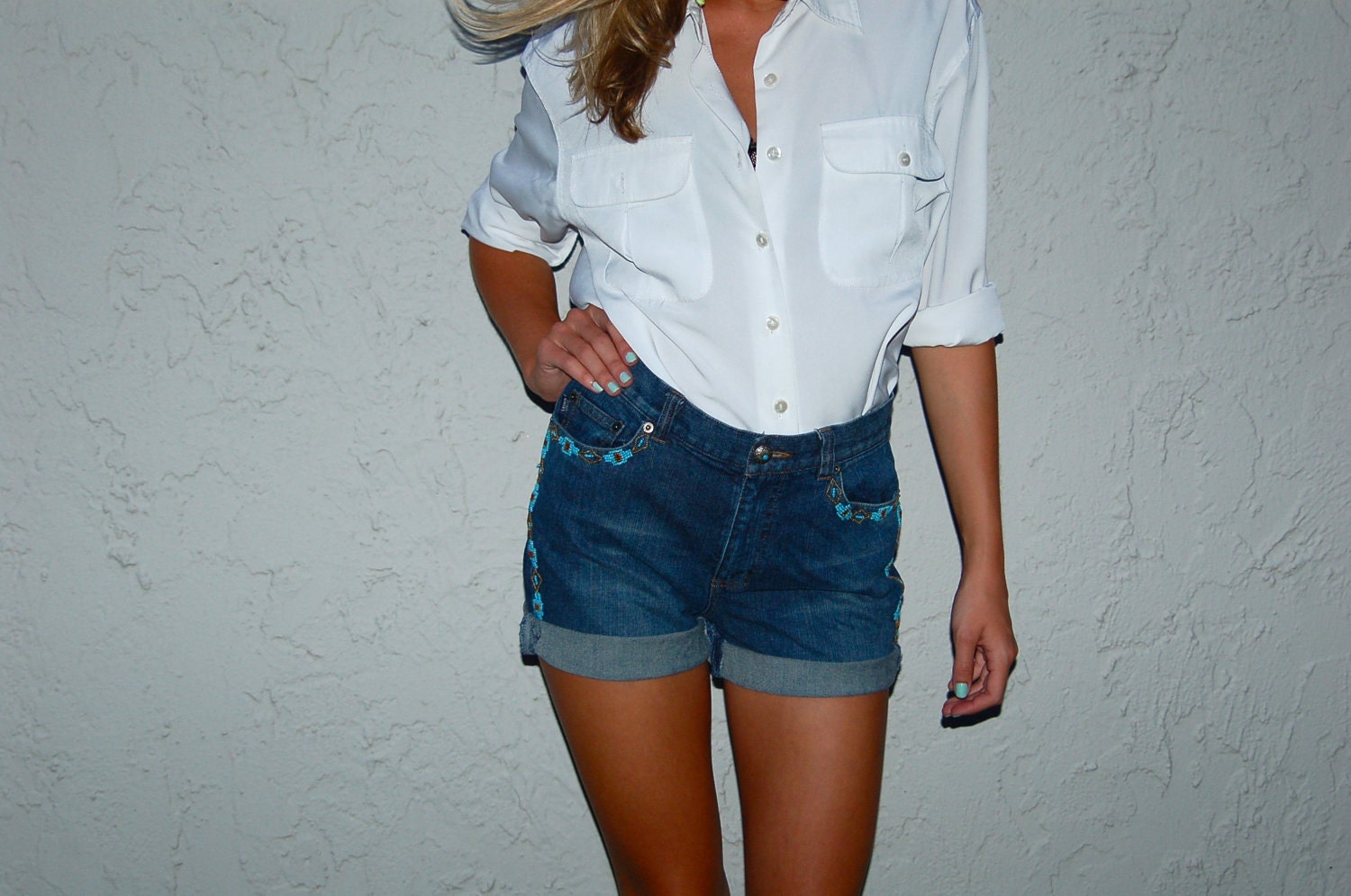 Ralph Lauren Indian-Beaded Jorts