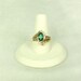 18kt Gold Electroplate Ring with Rhinestones and Emerald Glass