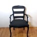 Antique Black & White Stripe French Louis Chair