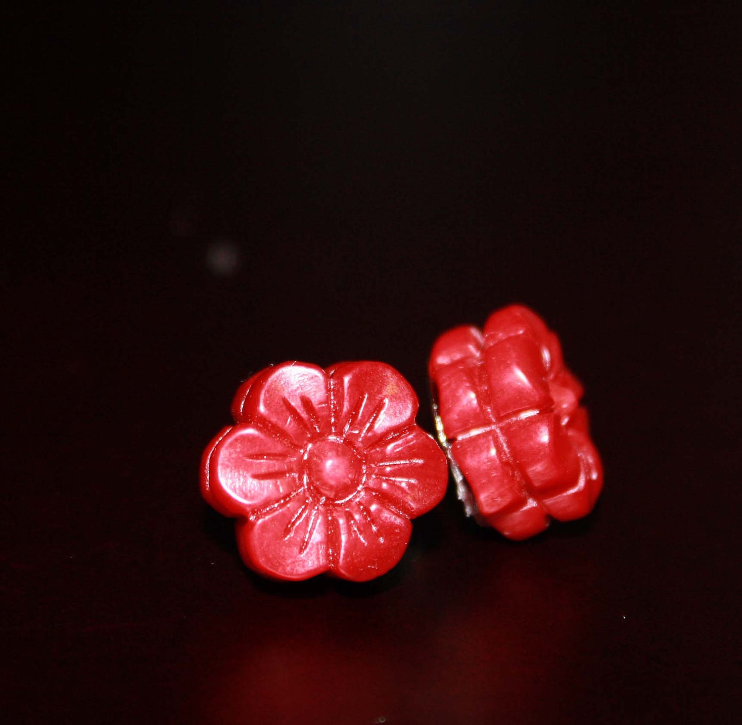 Red Flower Earrings