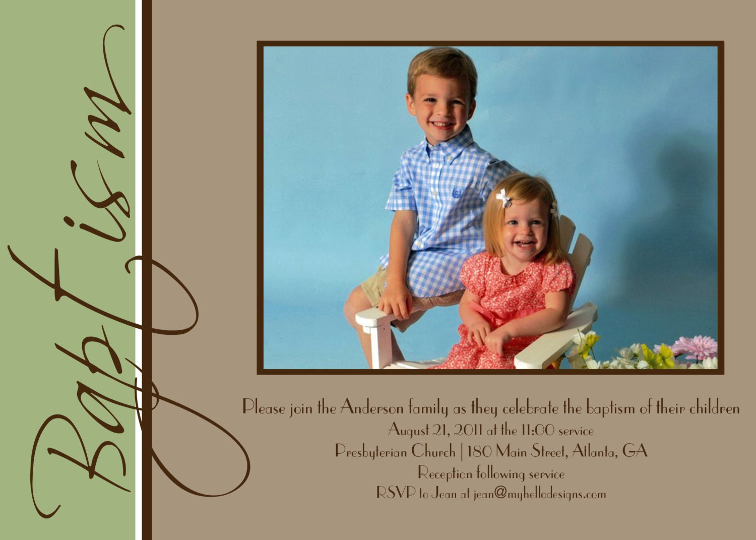Baptism:  Elegant Scroll