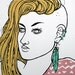 Punk Girl with Feather Earring Print "Stoicism" Archival Screenprint and Original Illustration 11 x 14 in
