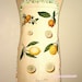 Metro Retro Tea Towel Linen / Cotton 'Citrus Lemons' Kitchen Apron - OOAK, upcycled