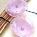 Recycled Fabric Floral Hair Pins Fairy Pink with Pink Seed Beads