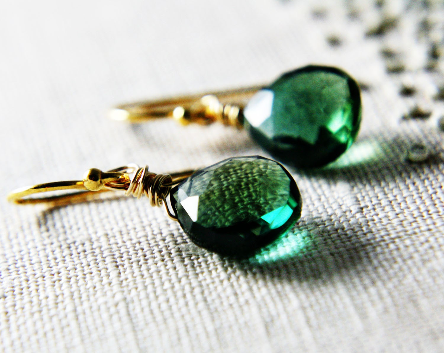 Green Stone Earrings Hydorquartz on 14K Gold Fill Earring Wires Fashion Under 100
