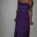Long 70s Purple Party Bow Bodice Gown
