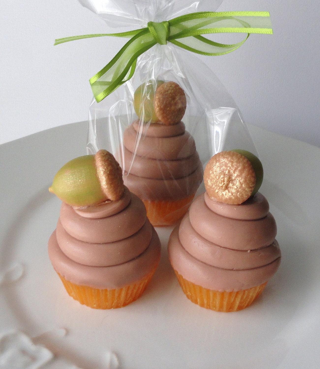 SOAP SALE-Autumn Acorn Mini Cupcake Soap-Goat's Milk and Glycerin Soap-Pumpkin Pie Scented-Limited Supply