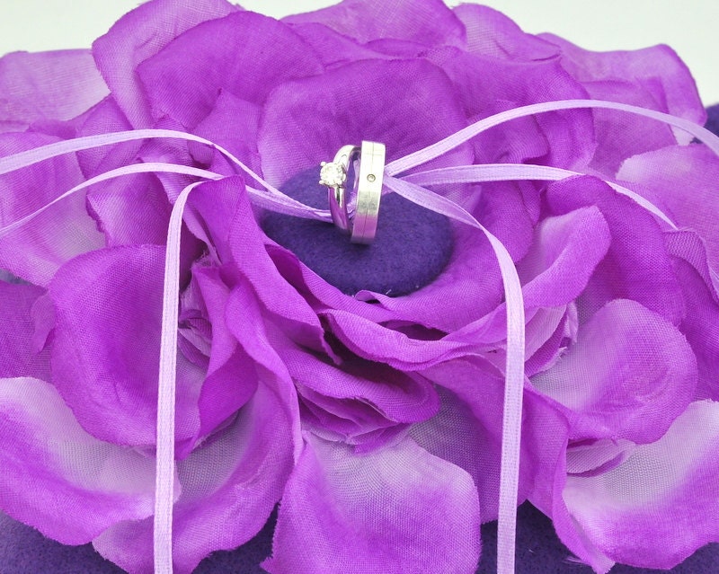 Felt Ring Pillow - Purple and Plum