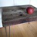 Modern Industrial Reclaimed Upcycle Rustic Wood Coffee Table - Side Table with Vintage Eames Style Steel Hairpin Legs