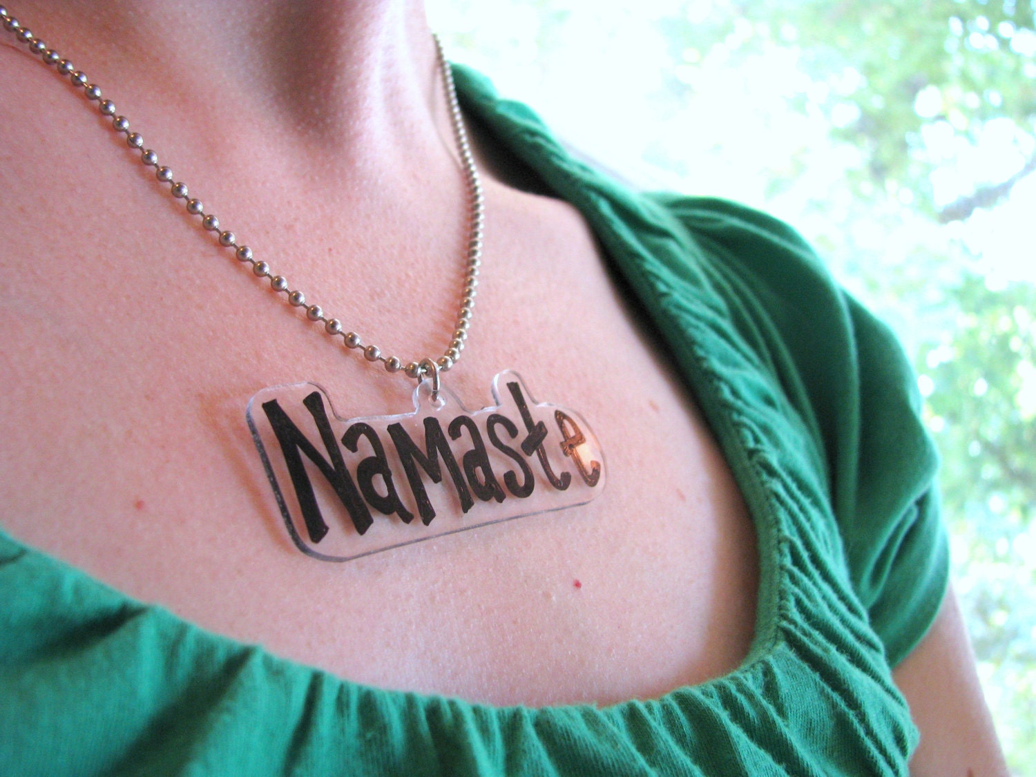 Namaste Shrinky Dink Necklace