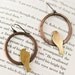 Bird Sitting in Hoop - Brass and Cooper Earrings