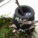 Woodland Fairies Halloween Celebration with broom table and caldron.