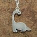 Dinosaur sterling silver pendant with chain