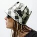 Rain hat - Black Gingham PVC Womens Hat