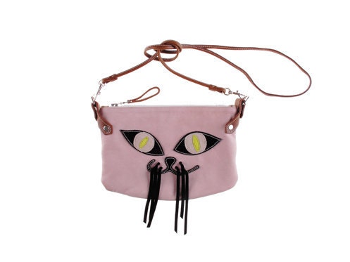 Pussycat Cha-Ching bag in pale pink and printed leather
