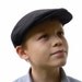 Mens Hat - Flatcap - Black Wool Fabric