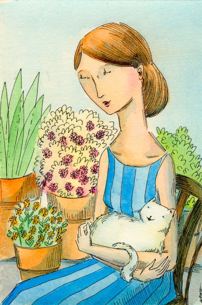 Original 4x6 Painting -- With my lady