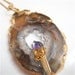 Sparkling Druzy Drusy Geode  Gemstone Slab Pendant by pjclarke