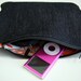 Allie Medium Zipper Pouch in Black Denim