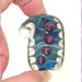 Handmade Lampwork Glass Bead in Royal Blue with Violet Dots - Focal Art Bead - SRA - Whisper Pot $7.49