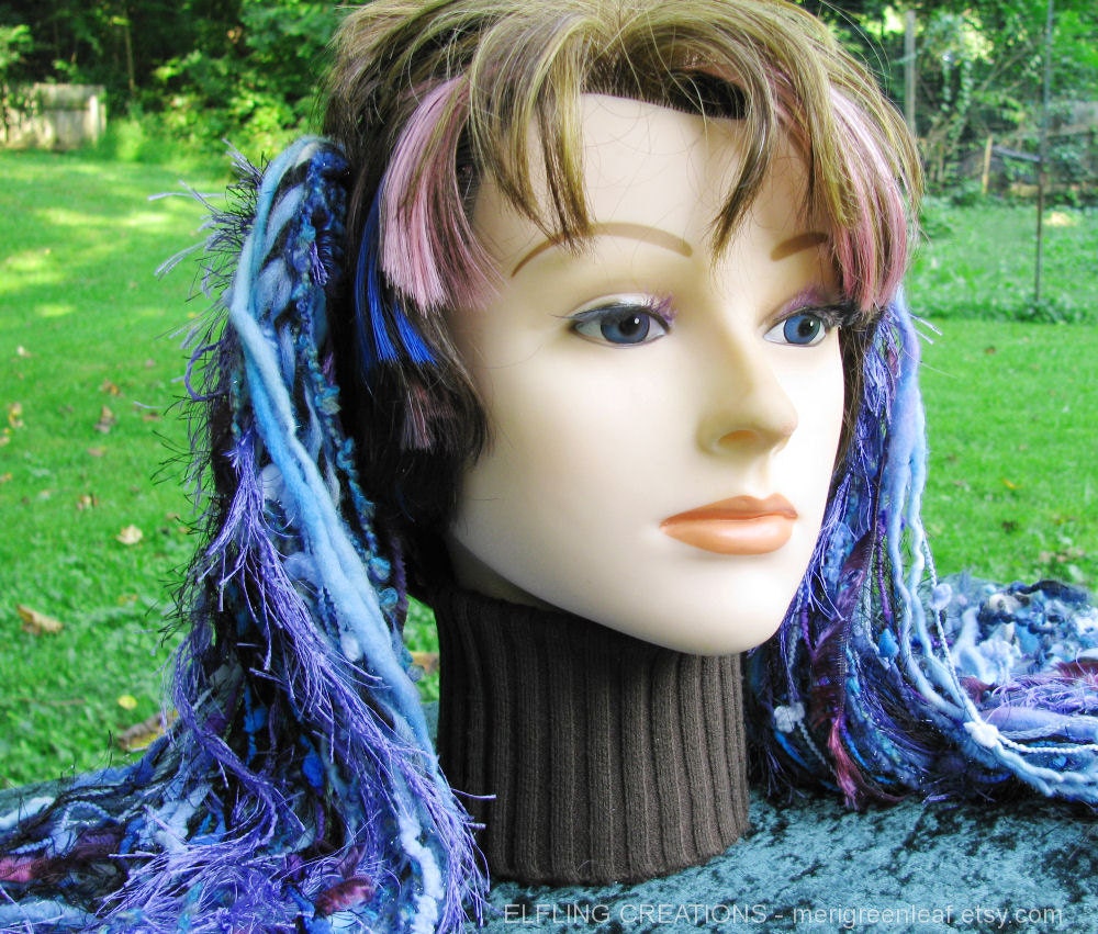 Blue and Purple Mermaid Yarn Dreadfalls