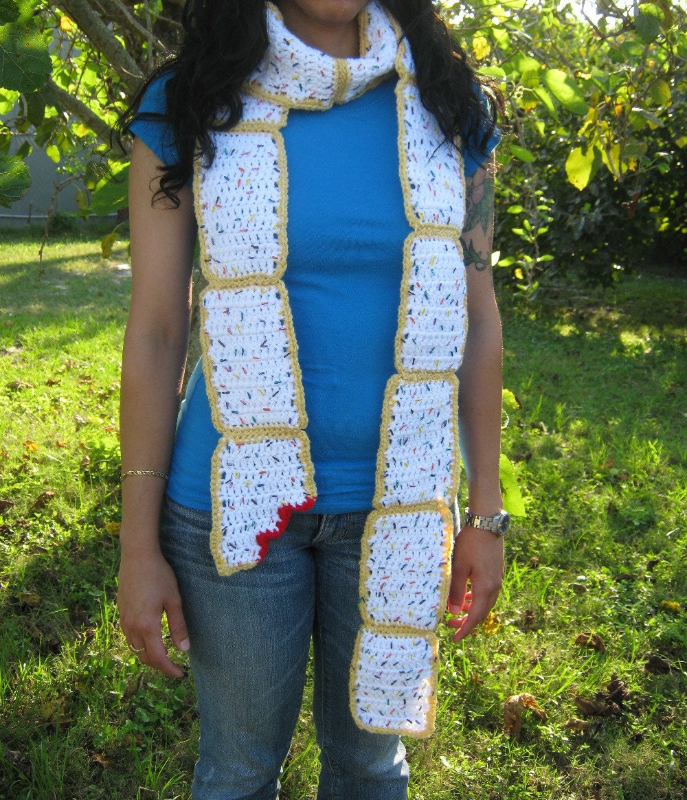 Strawberry Poptart Scarf by PinkFrog4U on Etsy from etsy.com