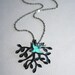Tree Necklace  Black Tree Pendant  with Blue Patina by smilesophie
