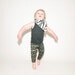 Hand Printed Baby Leggings in Gold and White on Black 'Snakeskin' Print