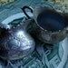 Antique Footed French 1940s Engraved Victorian Creamer Set