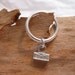 Sterling silver double sided fish charm ring