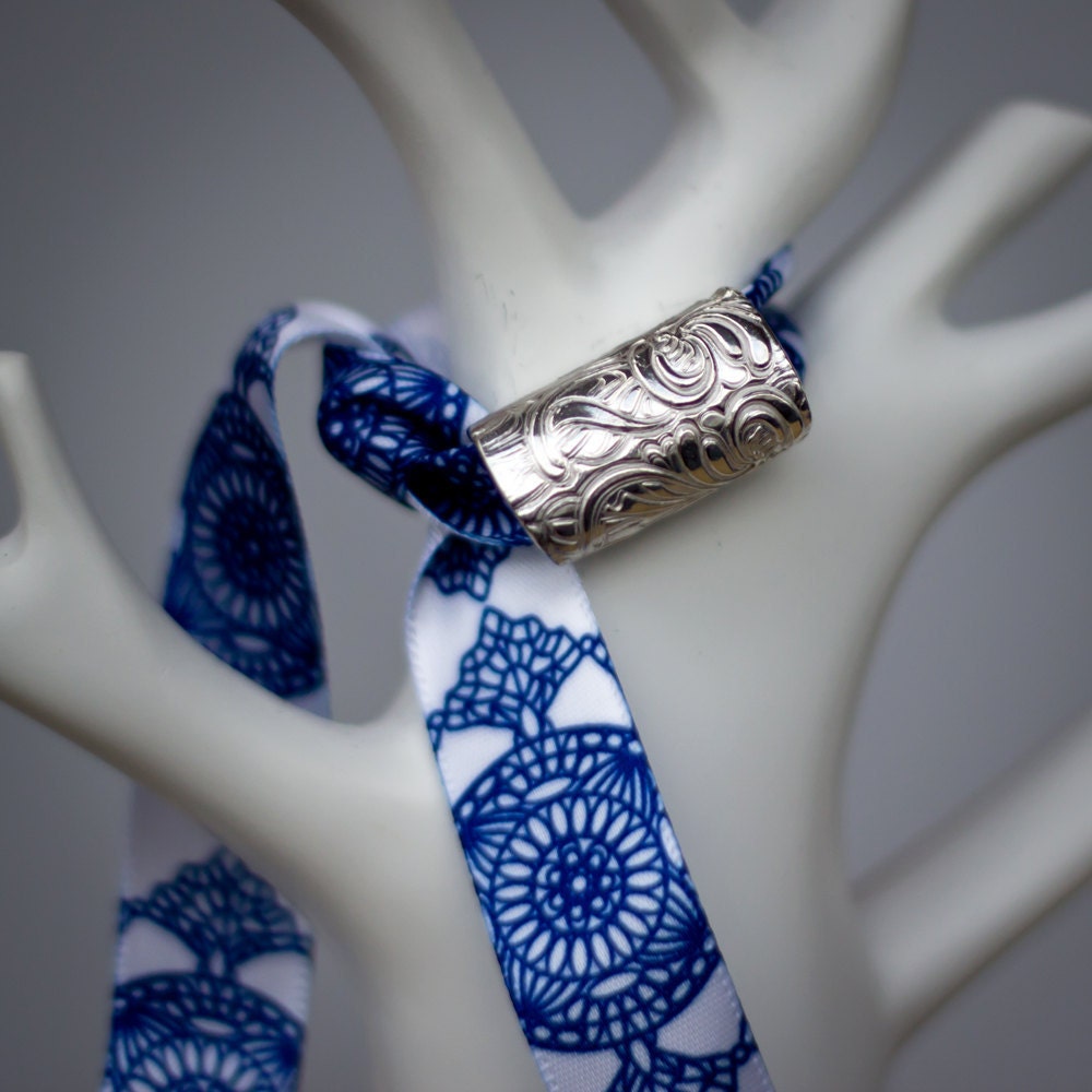 Solid Handmade PMC Silver Pendant for Necklace or Bracelet
