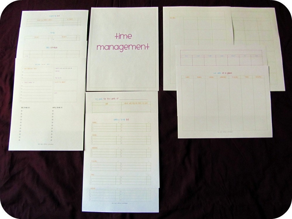 time management set - 9 documents