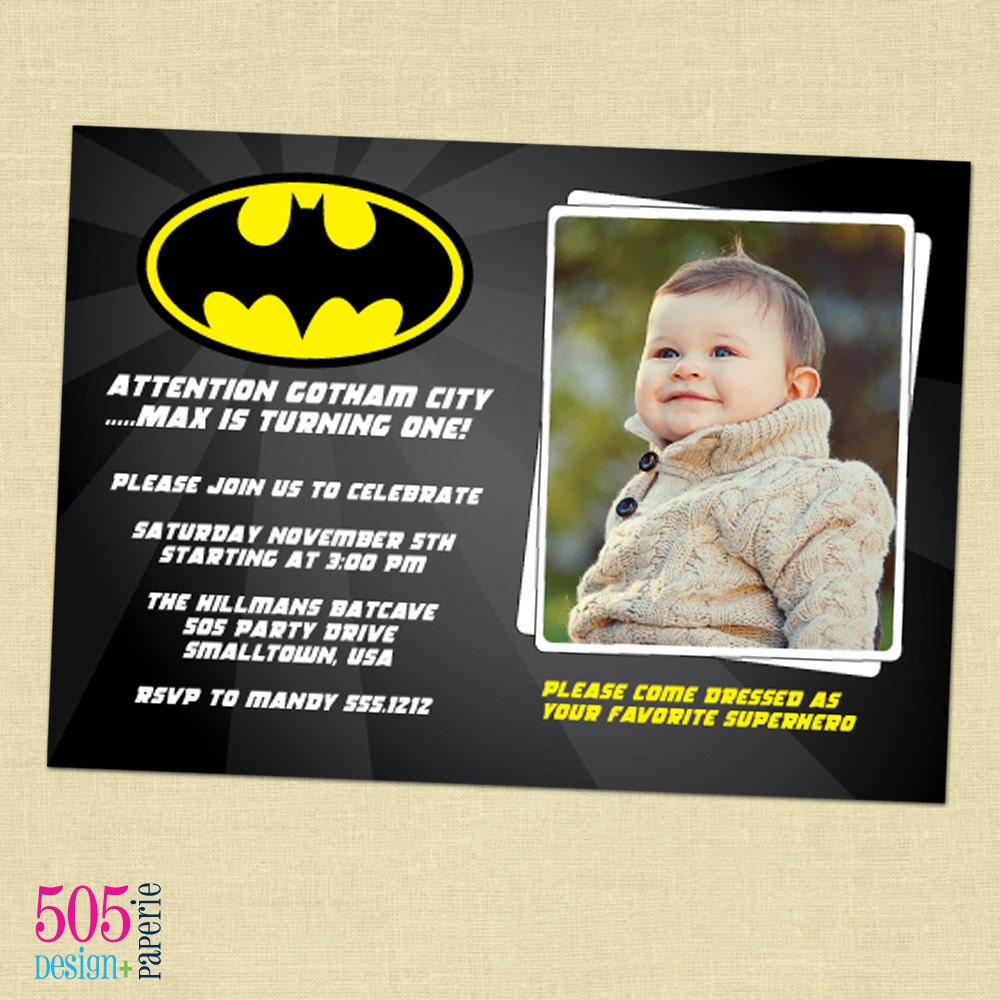 Printable Batman Invitation - Super Hero Birthday Invitation