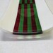 Fused Glass Serving Plate - Green and Red Holiday Stripes