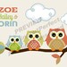 Owls Digital Art Collection, Personalized DIY Printable