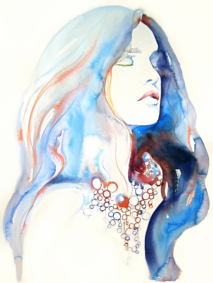 Watercolour Fashion Illustration Print  - Natalia 3