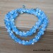 Two Colors Spiral. Blue Crystals Beaded Necklace