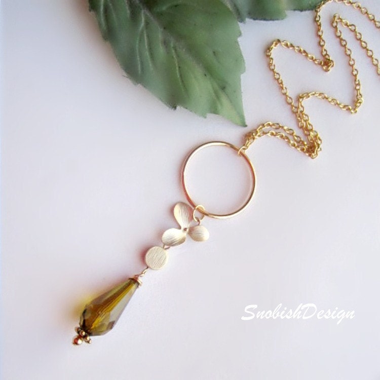 Circle Necklace  Eternity Circle Orchid Flower by SnobishDesign from etsy.com