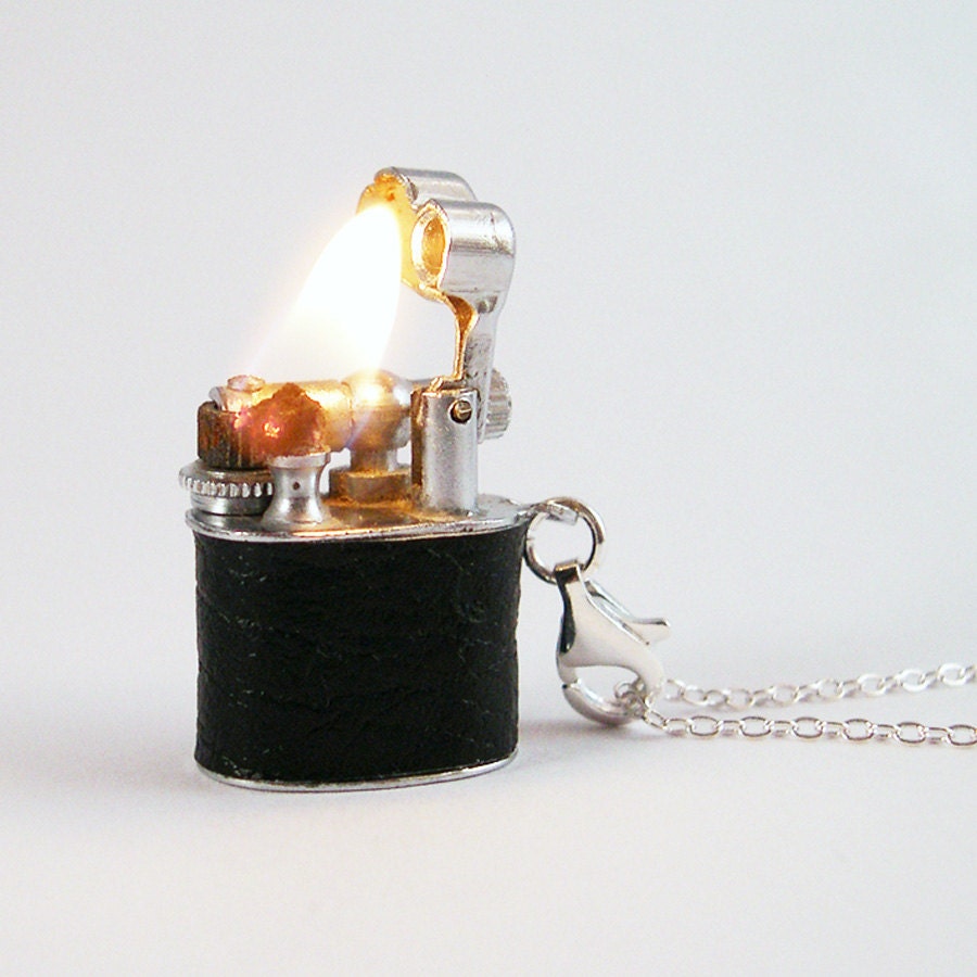 Vintage Working Lighter Necklace - Removable for lighting your cigarette