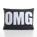 OMG 10" x 14" Recycled Felt Applique Pillow - charcoal / white