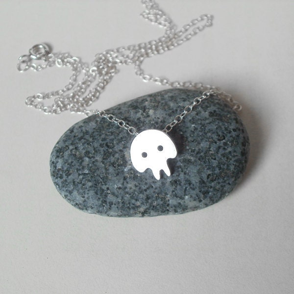 sterling silver necklace - skull, handmade in UK