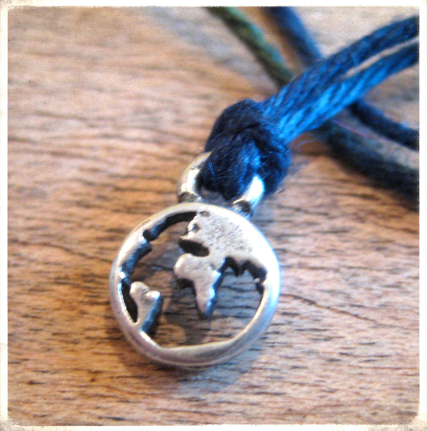 Peace Love Earth's Seven Wishes Blue Earth Charm Bracelet For Goal Setting, Making New Years Resolutions and Wishes