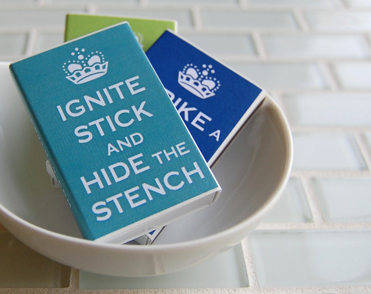 Match box gag gift set  -- Keep Calm and Carry On parody