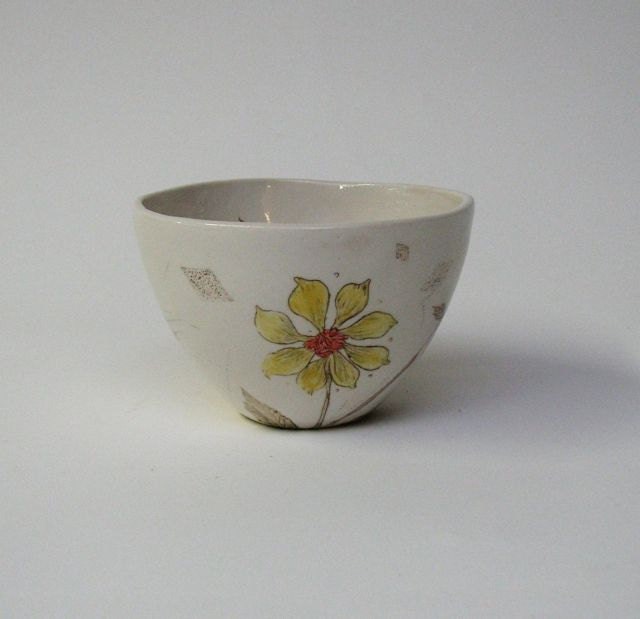Dahlia Flower Porcelain Bowl