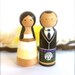 Scottish Ethnic Wedding Cake Toppers Celtic Irish British UK Bride Groom Custom Wood Peg Dolls Peg People Personalized CreativeButterflyXOX
