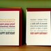 birthday cards, set of 6, fun, multifont, multicolour message