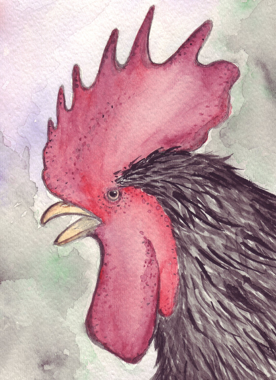 Crazy George 8x8 inch print of an original watercolor - ("why do you always have to take that final step into crazy...")
