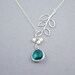 Glass Drop and  Branch Necklace - 'Florence Teal'  Freshwater Pearls and Sterling Silver Chain