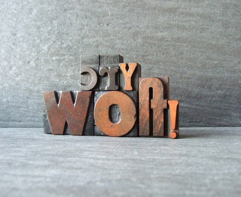 CRY WOLF - Vintage Letterpress Words