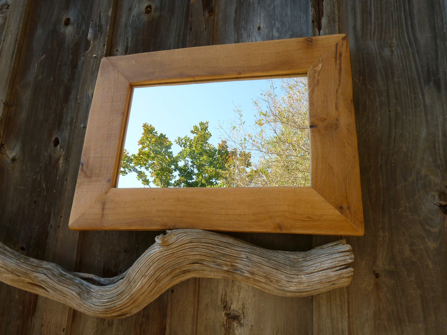 Reclaimed Oak Lumber Rustic Mirror
